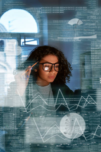 istock Young woman is thinking about the statistics 1077503796