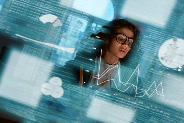 istock Young woman is thinking about the statistics 1077503840