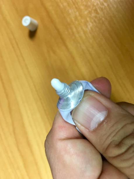 istock Squeeze the wound from the tube by hand. 1077507866