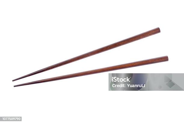 Wooden Chopsticks On White Background Stock Photo - Download Image Now - Chopsticks, White Background, Cut Out