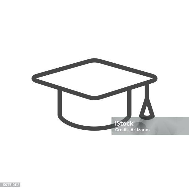 Education Line Icon Stock Illustration - Download Image Now - Icon, Mortarboard, Graduation