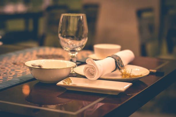 istock beautiful chinese restaurant with table setting and china porcelain 1077512328