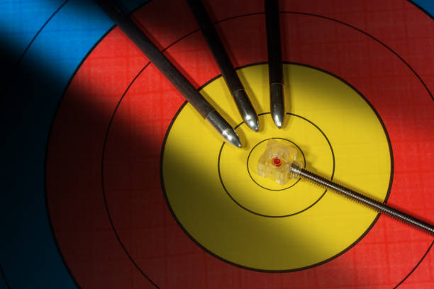 istock Target with a Viewfinder and Three Arrows - Archery Sport 1077515168