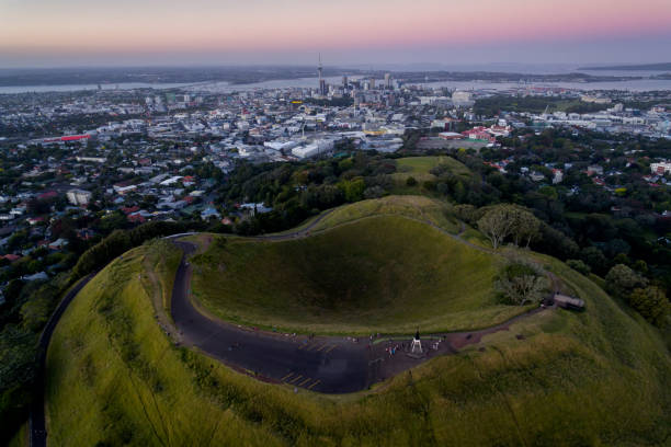View from Mt Eden to CBD stock photo