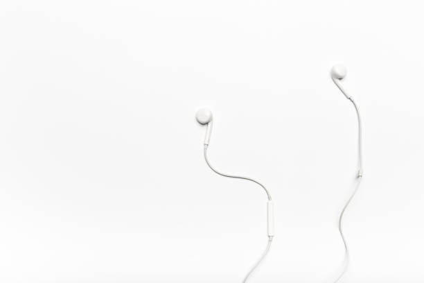 istock white Earphones isolated on white background 1077517866