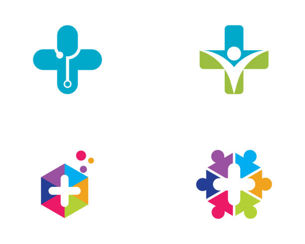 gesundheit medizin logo vorlage - abstract dna backgrounds education stock-grafiken, -clipart, -cartoons und -symbole