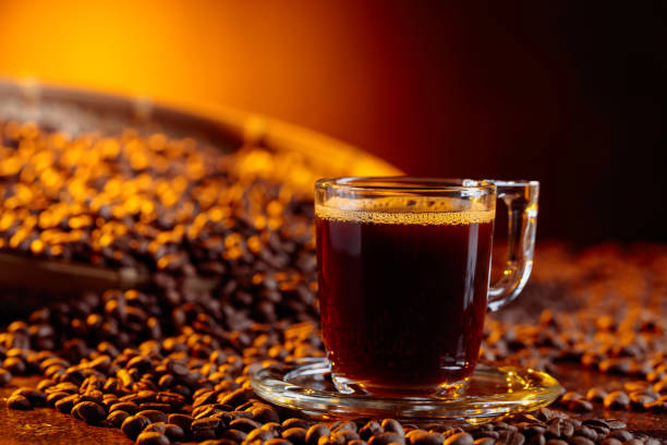 istock Espresso coffee cup with coffee beans. 1077528900