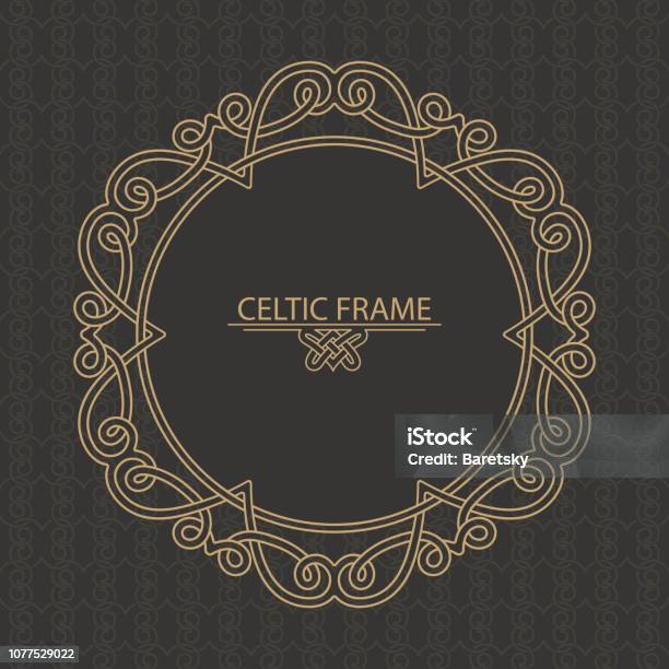 Coltish Frame The Celtic Golden Frame Executed In Linear Style Stock Illustration ...