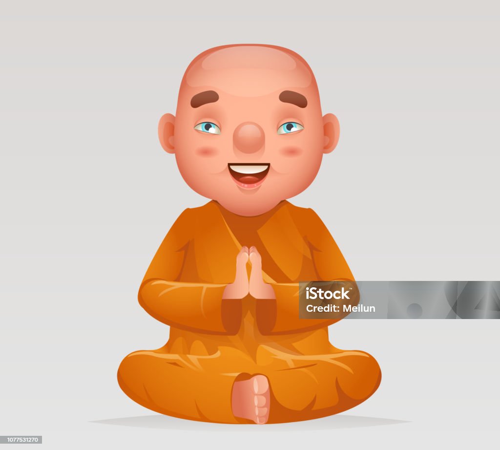 Meditation cute buddhist sitting monk traditional asian buddhism culture religion cartoon 3d realistic character design vector illustration Meditation cute buddhist sitting monk traditional asian buddhism culture religion 3d cartoon realistic character design vector illustration Adult stock vector