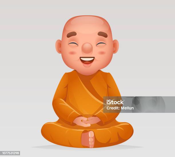Cute Buddhist Sitting Monk Traditional Asian Buddhism Meditation Culture  Religion Cartoon 3d Realistic Character Design Vector Illustration Stock  Illustration - Download Image Now - iStock