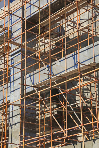 istock Steel scaffolding for construction site 1077531678