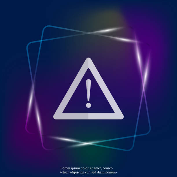 istock Danger sign neon light  icon.Vector symbol of attention caution. Exclamation hazard warning attention. Layers grouped for easy editing illustration. For your design 1077540742
