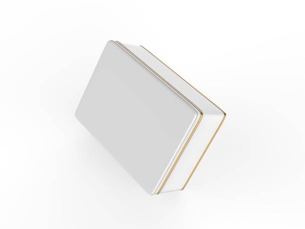istock White stainless steel or tin metal shiny box container Isolated on white background for mock up and packaging Design. 1077544164