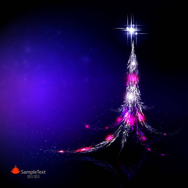 istock Blue Christmas composition with silhouette of abstract Christmas tree. 1077545292