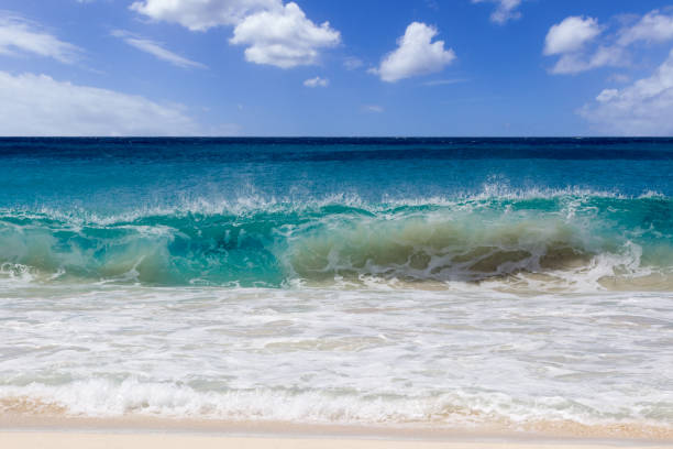 istock Stormy water in Caribbean sea. Sandy wave 1077548608