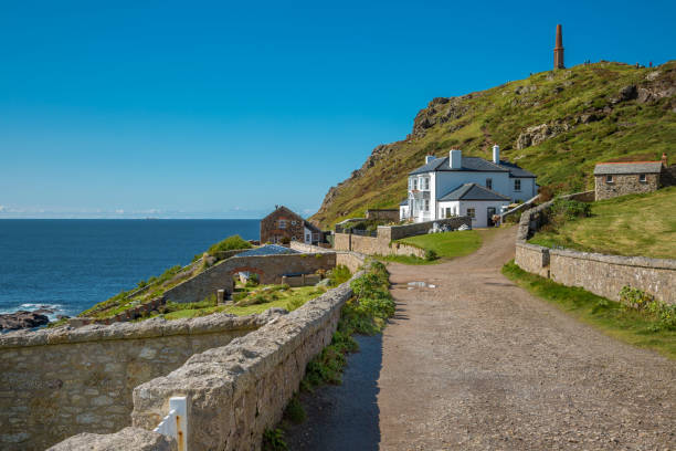 istock Way to the popular coast line Cape Cornwall in South England 1077554932