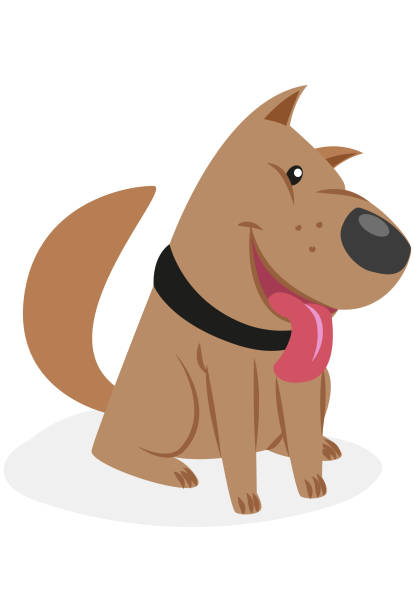 szczęśliwy i sympatyczny pies - humor pets loving vertical stock illustrations