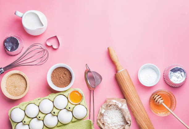 istock Tools and ingredients for making sweet bakery like pie or cupcakes. 1077561114