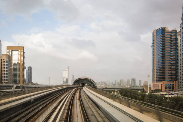 istock Metro tracks in Dubai, UAE 1077563460
