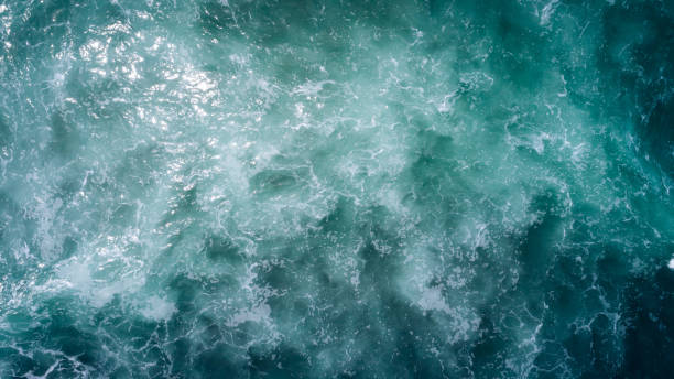 istock Drone aerial view of sea wave surface 1077564230