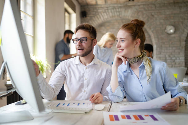Successful business group of people at work in office