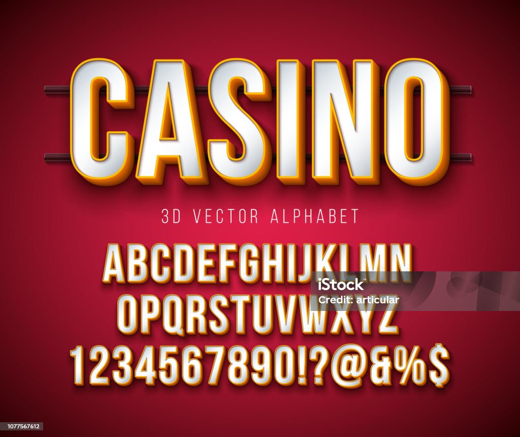 Vector 3d Alphabet Font with Frame and Shadow on Red Background. Modern Typeface Design Collection with ABC, Number and Special Characters for Banner, Poster or Invitation. Layered Separated Characters. Vector 3d Alphabet Font with Frame and Shadow on Red Background. Modern Typeface Design Collection with ABC, Number and Special Characters for Banner, Poster or Invitation. Layered Separated Characters Three Dimensional stock vector