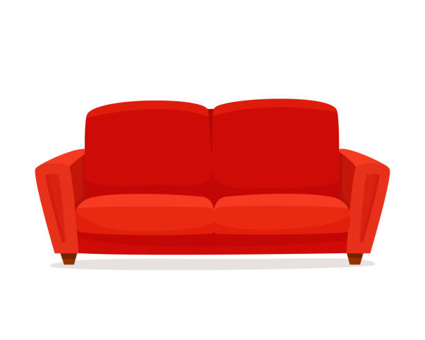 stockillustraties, clipart, cartoons en iconen met comfortabele bank op witte achtergrond. - sofa