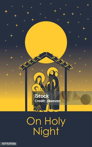 Nativity Scene Holy Family And Christmas Star Stock Illustration - Download Image Now - Advent, Baby - Human Age, Backgrounds