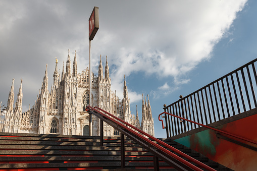 Cathedral, or Duomo from metro stairs - Milan