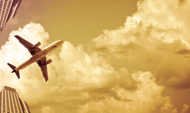 istock airliner in sky on skyscrapers background 1077576914