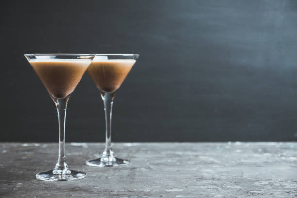 istock Chocolate martini with spices on the rustic background 1077576980