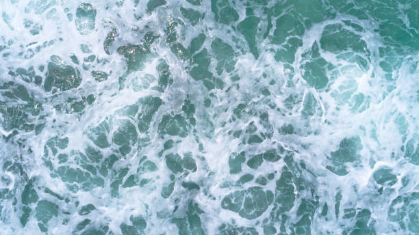 istock Drone aerial view of sea wave surface 1077581046