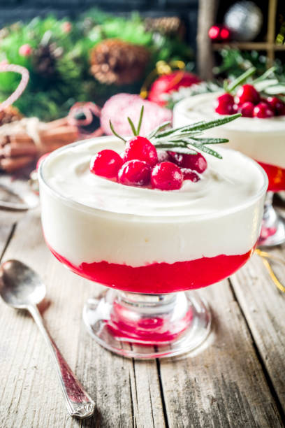 istock Cranberry panna cotta or cheesecake 1077581722
