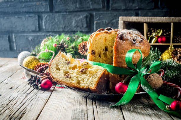 istock Traditional Christmas panettone 1077583066
