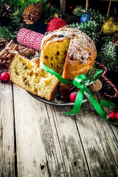 istock Traditional Christmas panettone 1077583106
