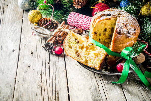 istock Traditional Christmas panettone 1077583110