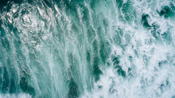 istock Drone aerial view of sea wave surface 1077583126