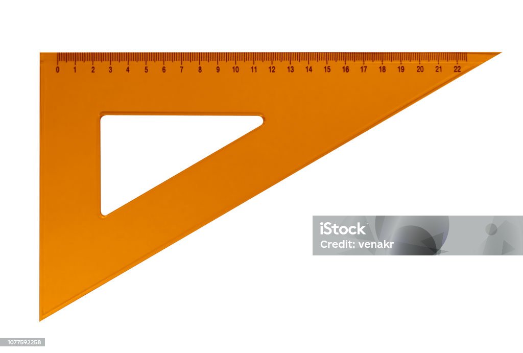 Plastic Triangular Ruler Orange Stock Photo - Download Image Now ...