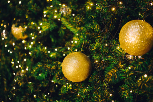 istock Background Christmas Tree Decoration blurred lights 1077593712