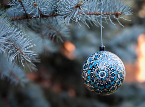 istock Christmas ball on branch tree 1077595266