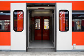 istock Waiting train - doors open 1077603200