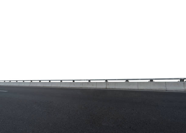 Asphalt road and blue sky and white clouds scene