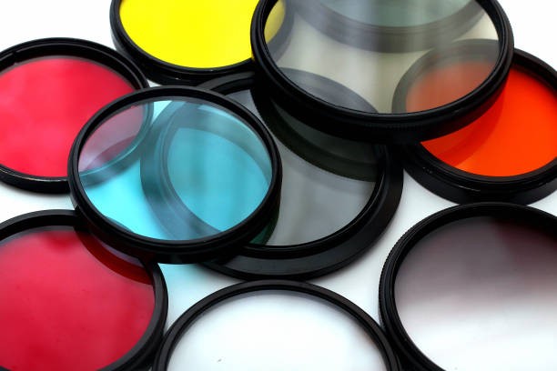 istock Old color photo filters isolated on white background 1077606926