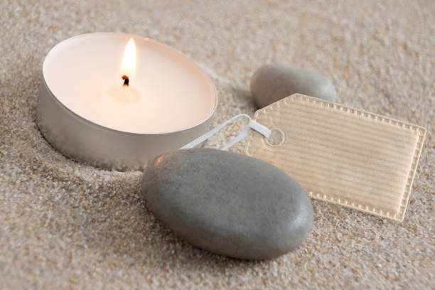 Wellness Stones with label and Candle