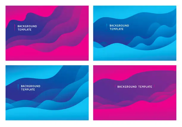 Vector illustration of Minimal abstract wave background templates