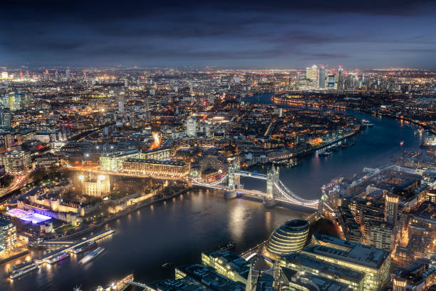 istock Panoramic view of London during evening time 1077616426