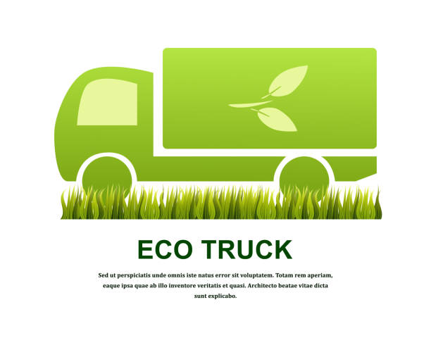 istock Truck isolated on white background. Eco concept. Vector illustration 1077619370