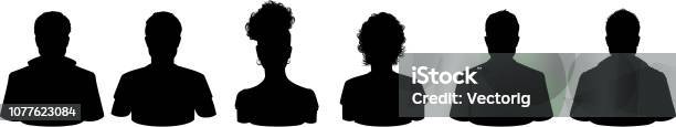 People Profile Silhouettes Stock Illustration - Download Image Now - In Silhouette, People, Cut Out