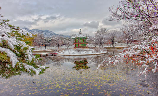 Gyeongbokgung Palace in winter of Seoul,South Korea.
