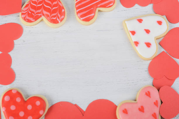 istock Valentine's day background with heart shapes, gift boxes, cases and ribbons 1077633236